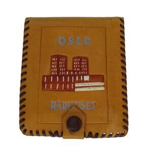 OSLO RADHUSET LIGHT BROWN LEATHER CASH / COIN WALLET 9.75" X 3.75" TORDENSKJOLD